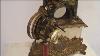 Pendulette cuir doré au fer bronze doré fleurs coquilles clock XIXè siècle.